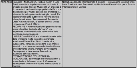 spezzone programma Fantastic Festival